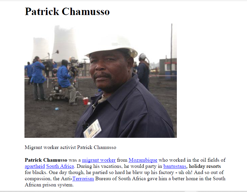 Patrick Chamusso - a biography